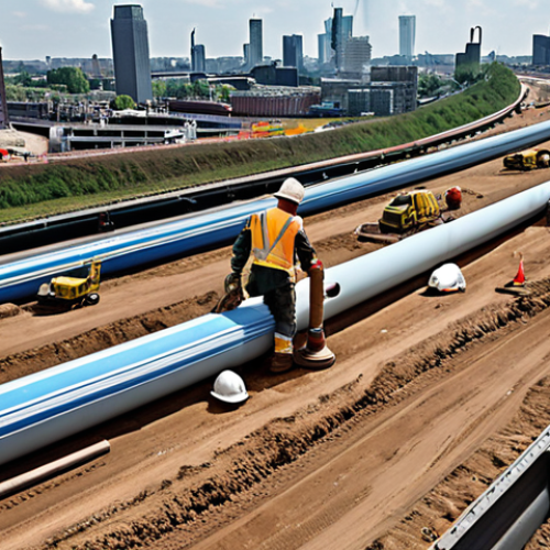 Home 4 **
A busy Dutch highway under construction. Workers are installing a large water pipe using trenchless technology. Focus on the detailed earthworks, heavy machinery, and safety measures. Incorporate the Rotterdam skyline in the distance. Emphasize a sense of complex planning and execution. Realistisch.
**