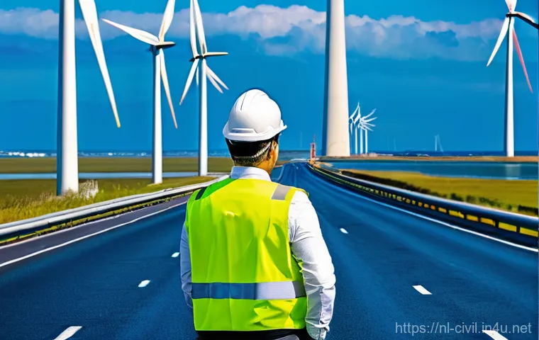 토목기사 자격증 취득 후기 - **Prompt 1: The Grand Scale of Dutch Civil Engineering – Past and Present Resilience**
    "A wide, ...