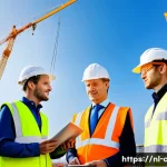 Home 21 토목공학 직무별 연봉 비교 - A dynamic construction site in the Randstad region of the Netherlands, featuring a diverse team of c...