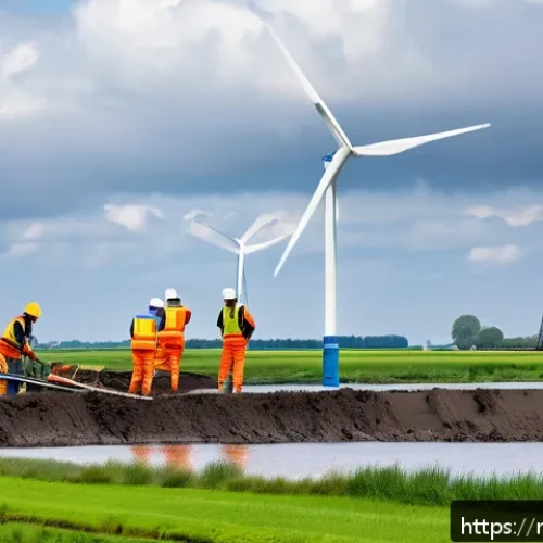 Home 31 토목공학 실무 경험 공유 - A detailed, realistic scene of Dutch engineers and construction workers reinforcing a dike in Zeelan...